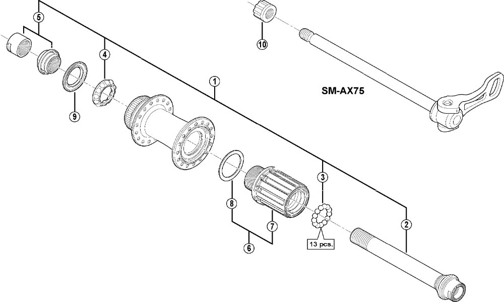Shimano XTR FH-M988 Disc Hinterradnabe Ersatzteil | Freilaufkoerper Komplett Nr 6 4 Shimano XTR FH-M988 Disc Hinterradnabe Ersatzteil | Freilaufkoerper Komplett Nr 6 – Bild 2
