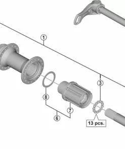 Shimano Deore XT FH-M8010 / FH-M8010-B Hinterradnabe Ersatzteil | Achsmutter M12 Nr 10