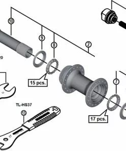 Shimano Deore XT HB-M8010 Disc Vorderradnabe Ersatzteil | Hohlachse Komplett Nr 2