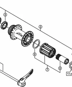 Shimano XTR FH-M985 Disc Hinterradnabe Ersatzteil | Achs + Konusmutter Nr 6 -Günstiges Naben Geschäft 54925 1