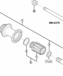 Shimano XTR FH-M988 Disc Hinterradnabe Ersatzteil | Achsmutter M12 Nr 10