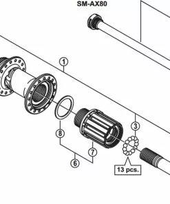 Shimano Zee FH-M640 Disc Hinterradnabe Ersatzteil | Hohlachse M12 Komplett Nr 1