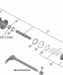 Shimano XTR FH-M9111/ FH-M9111-B/ FH-M9111-BS Disc Hinterrradnabe Ersatzteil | Kugellager Rechts Nr 3