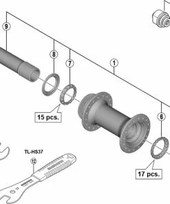 Shimano Deore XT HB-M8010-B Disc Vorderradnabe Ersatzteil | Verschlussring + Washer Nr 10