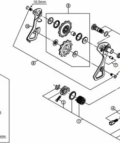 Shimano Ultegra RD-6700-A / RD-6700-A-G Schaltwerk Ersatzteil | Kettenleitblech SS Aussen + Stop Pin Nr 7