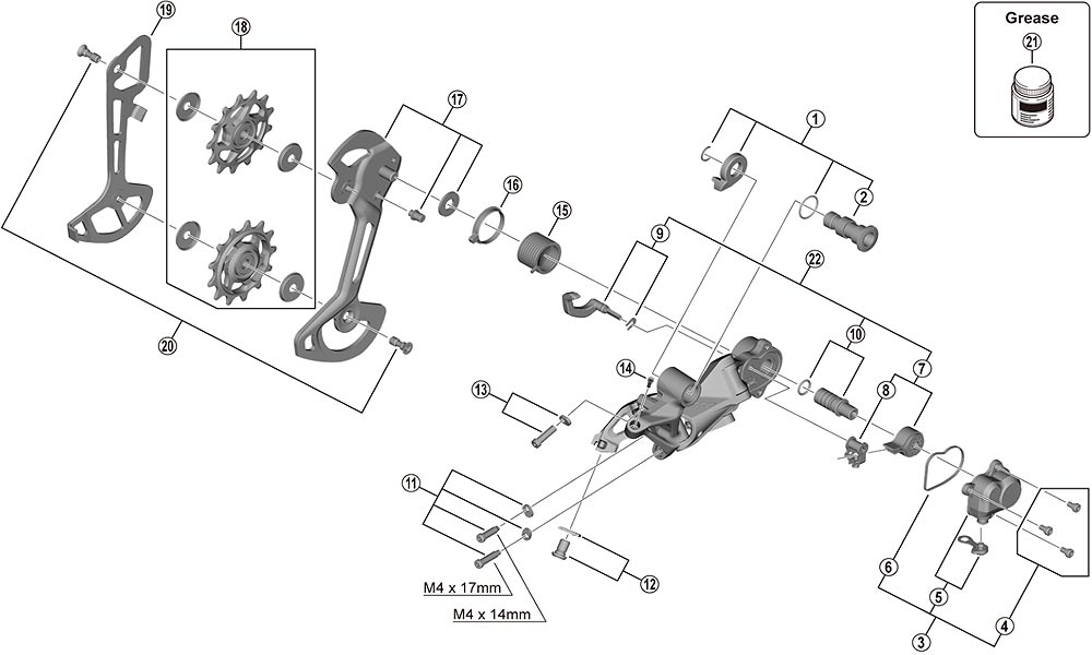 Shimano XTR RD-M9120 Schaltwerk Ersatzteil | Schalthebel-Einheit Nr 9 3 Shimano XTR RD-M9120 Schaltwerk Ersatzteil | Schalthebel-Einheit Nr 9