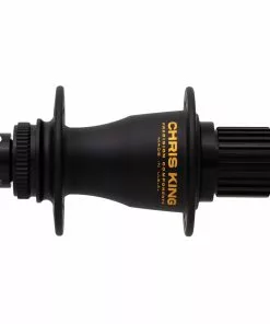 Chris King Boost Centerlock Ceramic Hinterradnabe 12x148 Disc Centerlock 32 Loch Rotor Shimano Micro-Spline Two Tone | Schwarz-gold