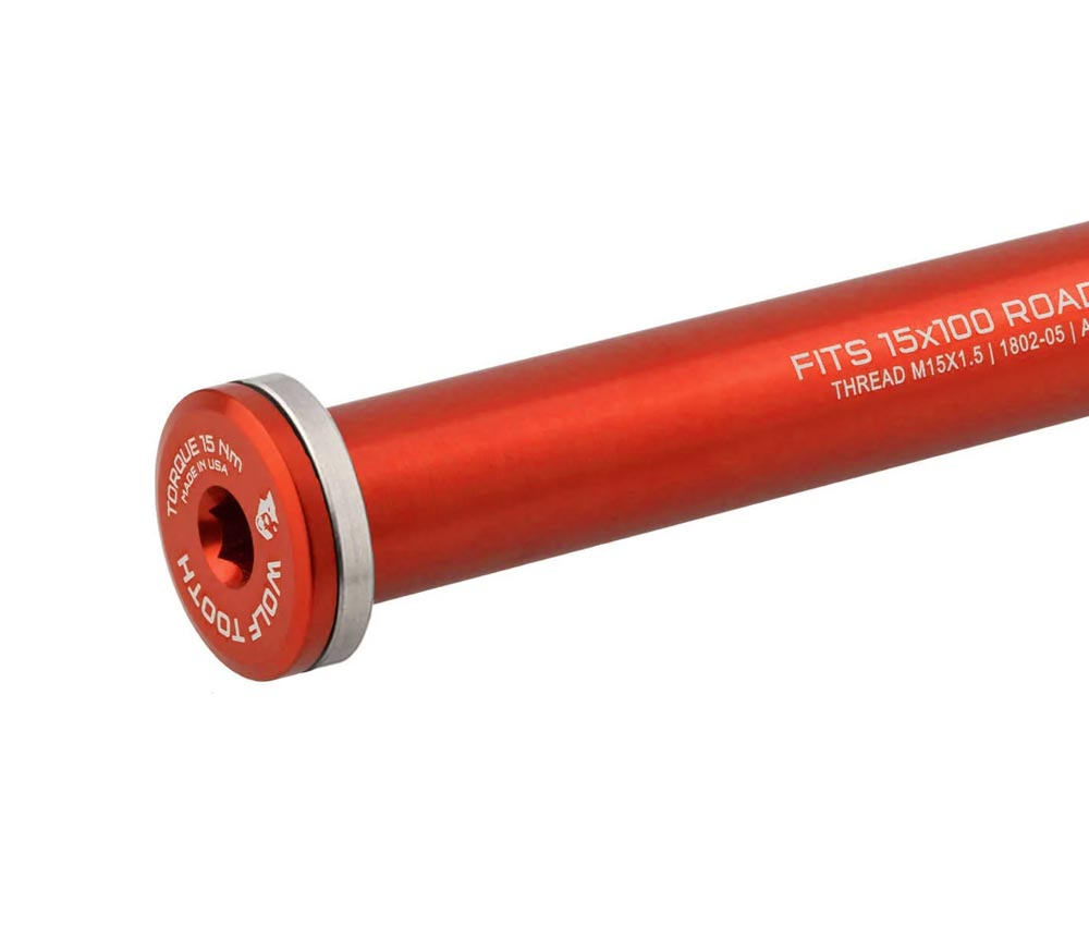 Wolf Tooth Steckachse Vorderrad - 15x100mm Laenge 125mm Gewinde M15x1,5mm Rot 4 Wolf Tooth Steckachse Vorderrad - 15x100mm Laenge 125mm Gewinde M15x1,5mm Rot – Bild 2