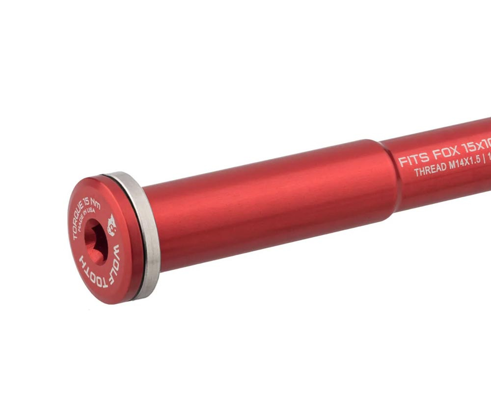 Wolf Tooth Fox Steckachse Vorderrad - 15x100mm Laenge 145mm Gewinde M14x1,5mm Rot 4 Wolf Tooth Fox Steckachse Vorderrad - 15x100mm Laenge 145mm Gewinde M14x1,5mm Rot – Bild 2