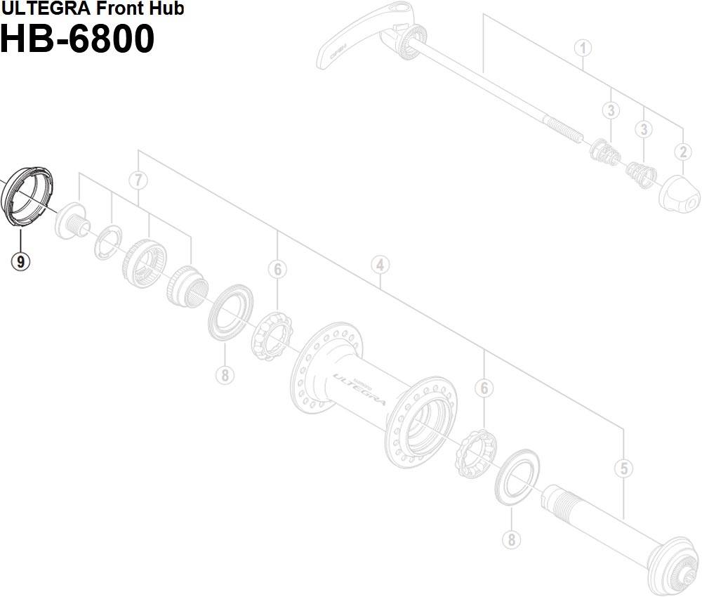 Shimano Ultegra HB-6800 Vorderradnabe Ersatzteil | Staubkappe Nr 9 4 Shimano Ultegra HB-6800 Vorderradnabe Ersatzteil | Staubkappe Nr 9 – Bild 2